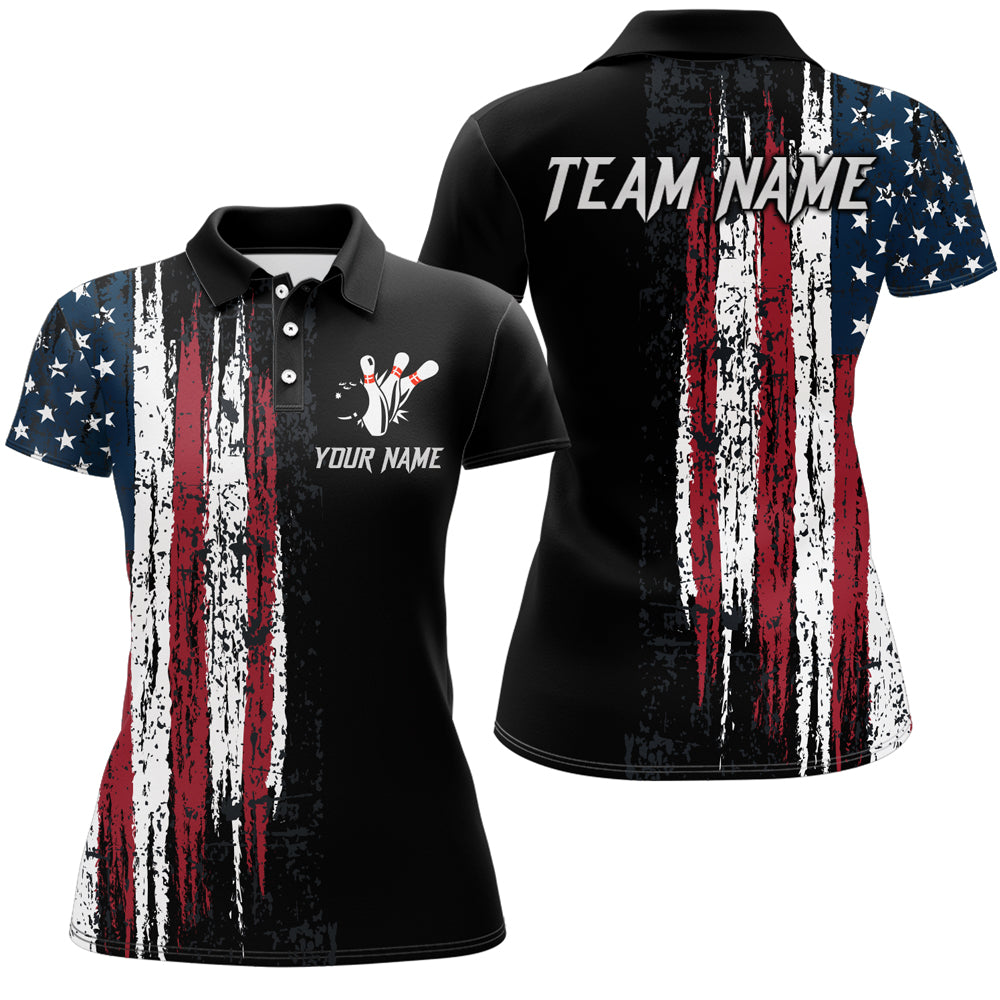 American Flag Bowling Jersey Men And Women Custom Bowling Shirts Unisex Polo Bowling Team Shirt CP16