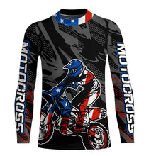 Load image into Gallery viewer, Adult&amp;Kid American Flag Custom Dirt Bike Jersey Motocross Jersey Upf30+ Motocross Shirt| CTP95