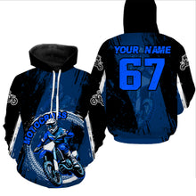 Load image into Gallery viewer, Adult&amp;Kid Blue Custom Motocross Jersey Upf30+ Dirt Bike Jersey Mens Women Motocross Shirt| CTP53