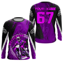 Load image into Gallery viewer, Adult&amp;Kid Purple Custom Motocross Jersey Upf30+ Dirt Bike Jersey Mens Women Motocross Shirt| CTP53