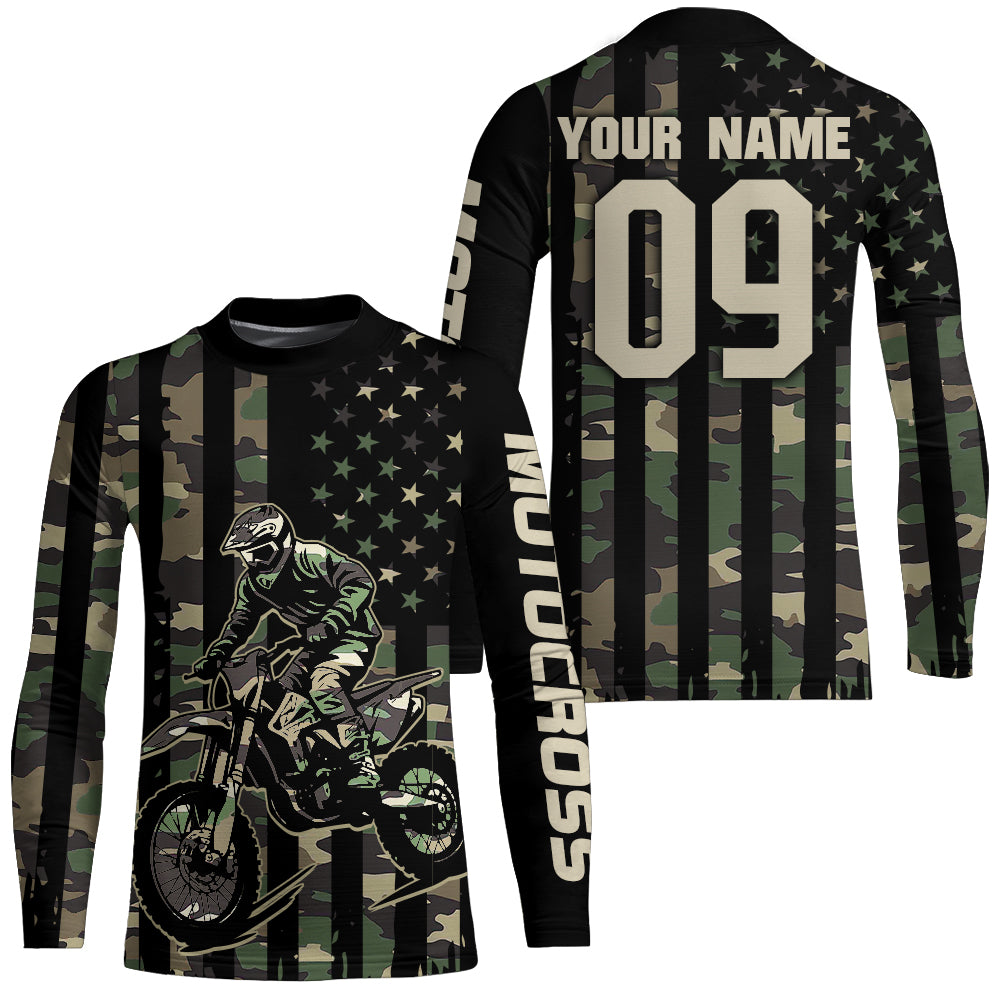 Adult&Kid Custom Camo Dirt Bike Jersey Motocross Jersey Upf30+ Motocross Shirt| CTP91