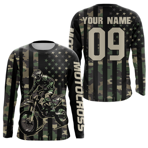 Adult&Kid Custom Camo Dirt Bike Jersey Motocross Jersey Upf30+ Motocross Shirt| CTP91