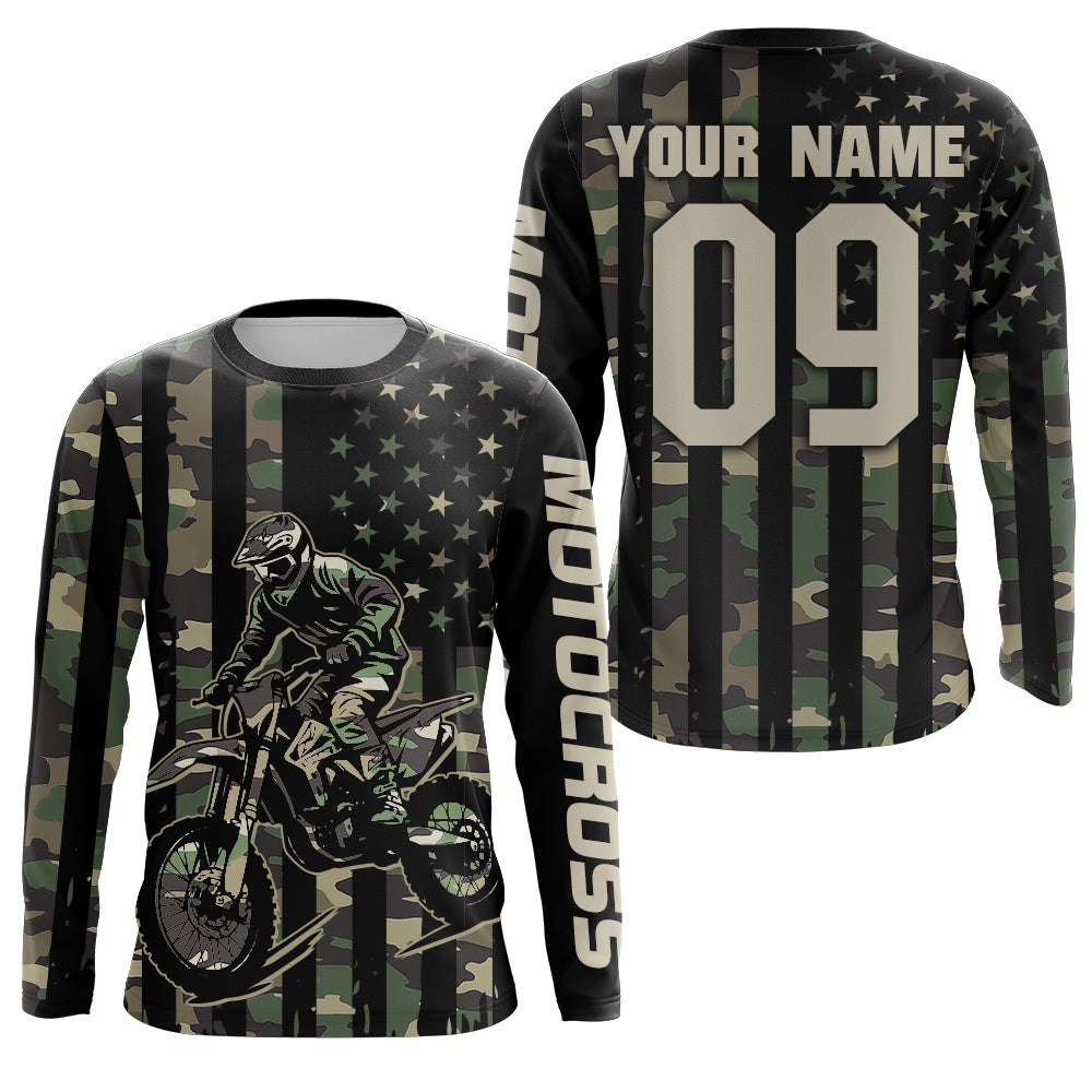 Adult&Kid Custom Camo Dirt Bike Jersey Motocross Jersey Upf30+ Motocross Shirt| CTP91