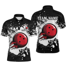 Load image into Gallery viewer, Black Bowling Jersey Men Women Custom Bowling Team Shirts Unisex Bowling Polo Quarter-zip CP32