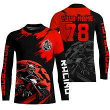 Load image into Gallery viewer, Custom Dirt Bike Jersey Red Motocross Jersey Upf30+ Mens Women Motocross Shirt| CTP54
