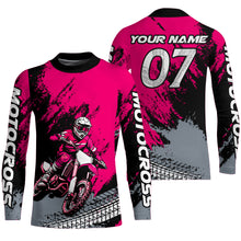 Load image into Gallery viewer, Custom Dirt Bike Jersey Pink Motocross Jersey Upf30+ Mens Women Racing Shirt| CTP30