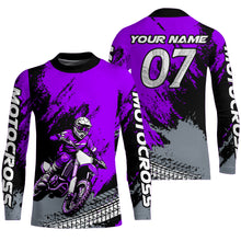 Load image into Gallery viewer, Custom Dirt Bike Jersey Purple Motocross Jersey Upf30+ Mens Women Racing Shirt| CTP30