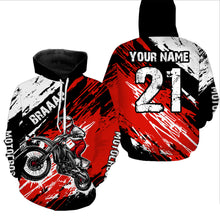 Load image into Gallery viewer, Adult&amp;Kid red custom dirt bike jersey Motocross jersey mens women braaap motocross shirt| CTP07