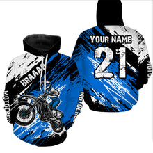 Load image into Gallery viewer, Adult&amp;Kid blue custom dirt bike jersey Motocross jersey mens women braaap motocross shirt| CTP07