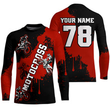 Load image into Gallery viewer, Red custom dirt bike jersey adult&amp;kid Motocross jersey upf30+ mens women Motocross Shirt| CTP03