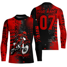 Load image into Gallery viewer, Adult&amp;Kid Red Custom Dirt Bike Jersey Motocross Jersey Upf30+ Motocross Shirt| CTP73