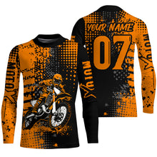 Load image into Gallery viewer, Adult&amp;Kid Orange Custom Dirt Bike Jersey Motocross Jersey Upf30+ Motocross Shirt| CTP73