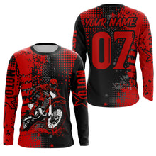 Load image into Gallery viewer, Adult&amp;Kid Red Custom Dirt Bike Jersey Motocross Jersey Upf30+ Motocross Shirt| CTP73