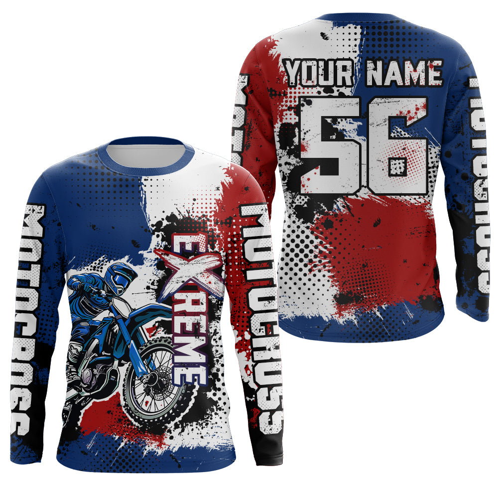 Custom US Flag Motocross Jersey for Men Women Upf30+ Dirt Bike Shirt Motorcycle Jersey| CTP68
