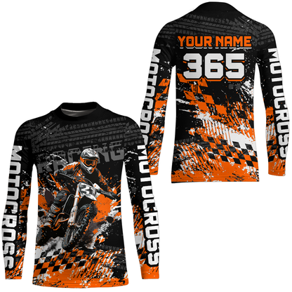 Orange Dirt Bike Jersey Motocross Jersey Upf30+ Custom Mens Women Off-Road Jersey| CTP44