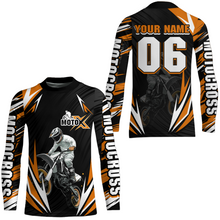 Load image into Gallery viewer, Adult&amp;Kid Custom Orange Motocross Jersey for Men Women Upf30+ Extreme Dirt Bike Shirt| CTP76