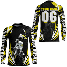 Load image into Gallery viewer, Adult&amp;Kid Custom Yellow Motocross Jersey for Men Women Upf30+ Extreme Dirt Bike Shirt| CTP76