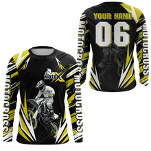 Load image into Gallery viewer, Adult&amp;Kid Custom Yellow Motocross Jersey for Men Women Upf30+ Extreme Dirt Bike Shirt| CTP76