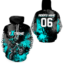 Load image into Gallery viewer, Adult&amp;Kid turquoise custom dirt bike jersey motocross jersey mens women extreme motocross shirt| CTP08