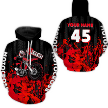 Load image into Gallery viewer, Adult&amp;Kid red custom Motocross jersey upf30+ dirt bike jersey mens women Motocross Shirt| CTP01
