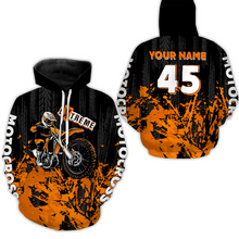 Load image into Gallery viewer, Adult&amp;Kid orange custom Motocross jersey upf30+ dirt bike jersey mens women Motocross Shirt| CTP01