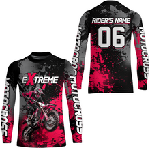 Load image into Gallery viewer, Adult&amp;Kid pink custom dirt bike jersey motocross jersey mens women extreme motocross shirt| CTP08