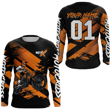 Load image into Gallery viewer, Adult&amp;Kid Orange Custom Dirt Bike Jersey Motocross Jersey Upf30+ Motocross Shirt| CTP79