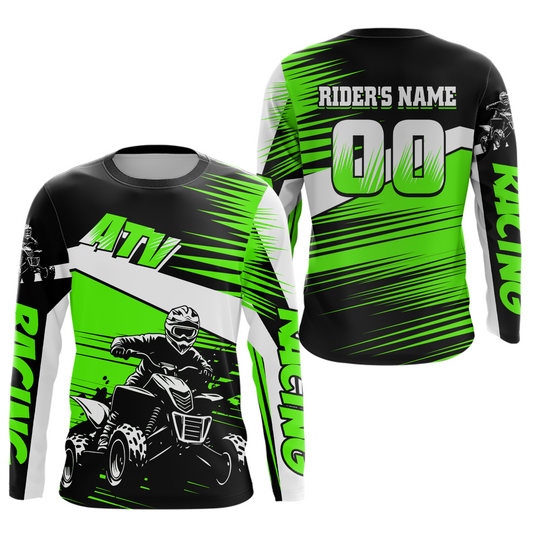 Custom Green ATV Motocross Jersey for Adult Kids Youth Quad Dirt Bike Racing Shirt For Men Women NHN001