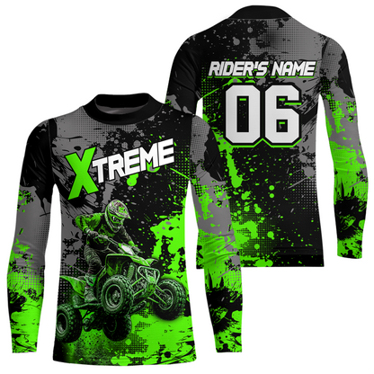 Custom Atv Motocross Shirt Green UPF30+ Extreme Quad Bike Off-Road Jersey Men Kid Mx Riding Shirts NHN010