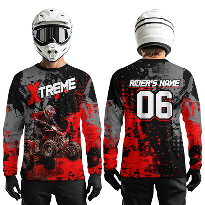 Custom Atv Motocross Shirt Red UPF30+ Extreme Quad Bike Off-Road Jersey Men Kid Mx Riding Shirts NHN010