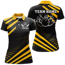 Load image into Gallery viewer, Yellow Bowling Jersey Men And Women Custom Bowling Team Shirts Unisex Bowling Polo Quarter-zip CP26