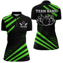 Load image into Gallery viewer, Green Bowling Jersey Men And Women Custom Bowling Team Shirts Unisex Bowling Polo Quarter-zip CP26