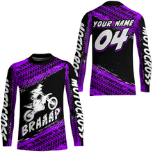 Load image into Gallery viewer, Custom Dirt Bike Jersey Purple Motocross Jersey Upf30+ Mens Women Racing Shirt| CTP27
