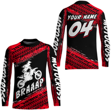 Load image into Gallery viewer, Custom Dirt Bike Jersey Red Motocross Jersey Upf30+ Mens Women Racing Shirt| CTP27