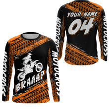 Load image into Gallery viewer, Custom Dirt Bike Jersey Orange Motocross Jersey Upf30+ Mens Women Racing Shirt| CTP27