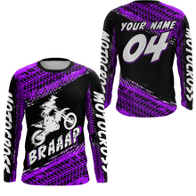Load image into Gallery viewer, Custom Dirt Bike Jersey Purple Motocross Jersey Upf30+ Mens Women Racing Shirt| CTP27