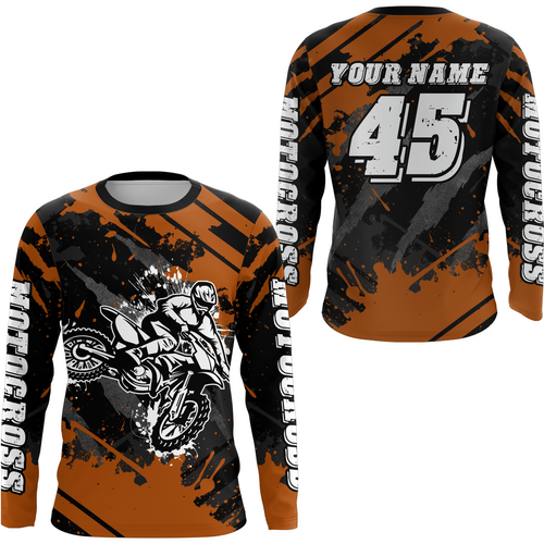 Custom Orange Motocross Jersey for Men Women Upf30+ Dirt Bike Shirt Motorcycle Jersey| CTP101
