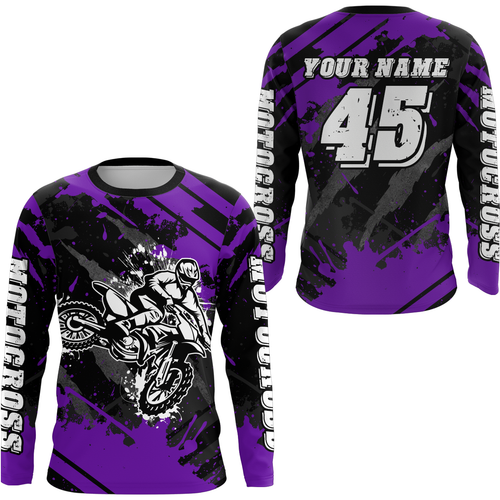 Custom Purple Motocross Jersey for Men Women Upf30+ Dirt Bike Shirt Motorcycle Jersey| CTP101
