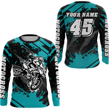 Load image into Gallery viewer, Custom Turquoise Motocross Jersey for Men Women Upf30+ Dirt Bike Shirt Motorcycle Jersey| CTP101