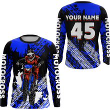 Load image into Gallery viewer, Custom Blue Motocross Jersey for Men Women Upf30+ Dirt Bike Shirt Racing Jersey| CTP102