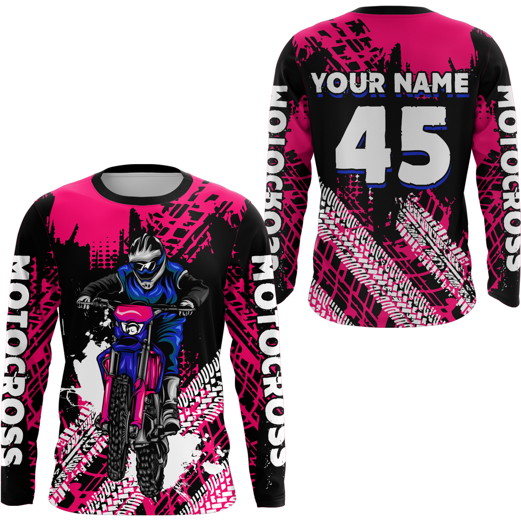 Custom Pink Motocross Jersey for Men Women Upf30+ Dirt Bike Shirt Racing Jersey| CTP102