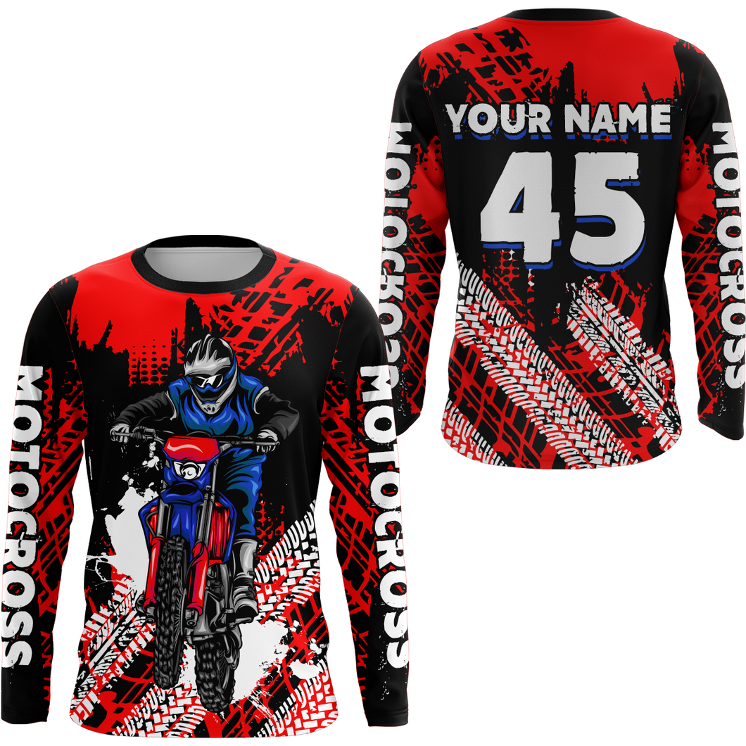 Custom Red Motocross Jersey for Men Women Upf30+ Dirt Bike Shirt Racing Jersey| CTP102
