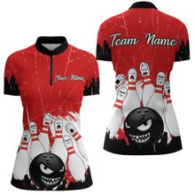 Load image into Gallery viewer, Red Bowling Jersey Men And Women Custom Funny Bowling Shirts Unisex Polo Bowling Team Shirt CP15