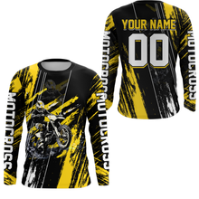 Load image into Gallery viewer, Adult&amp;Kid Yellow Dirt Bike Jersey Motocross Jersey Upf30+ Custom Mens Women Off-Road Jersey| CTP05