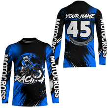 Load image into Gallery viewer, Custom Dirt Bike Blue Jersey Motocross Jersey Upf30+ Mens Women Motocross Shirt| CTP22