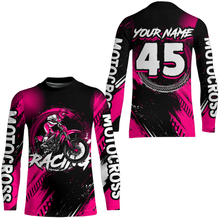 Load image into Gallery viewer, Custom Dirt Bike Pink Jersey Motocross Jersey Upf30+ Mens Women Motocross Shirt| CTP22