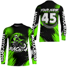 Load image into Gallery viewer, Custom Dirt Bike Green Jersey Motocross Jersey Upf30+ Mens Women Motocross Shirt| CTP22
