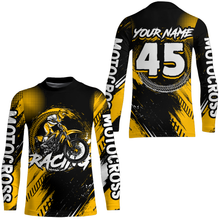 Load image into Gallery viewer, Custom Dirt Bike Yellow Jersey Motocross Jersey Upf30+ Mens Women Motocross Shirt| CTP22
