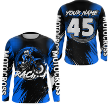 Load image into Gallery viewer, Custom Dirt Bike Blue Jersey Motocross Jersey Upf30+ Mens Women Motocross Shirt| CTP22