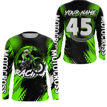 Load image into Gallery viewer, Custom Dirt Bike Green Jersey Motocross Jersey Upf30+ Mens Women Motocross Shirt| CTP22